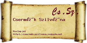 Csermák Szilvána névjegykártya